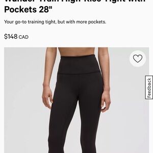 Lululemon Wunder Train Leggings